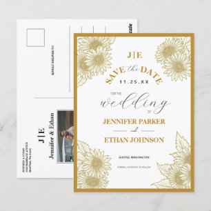 Elegantes botanisches Foto mit Sonnenblumen Save t Postkarte