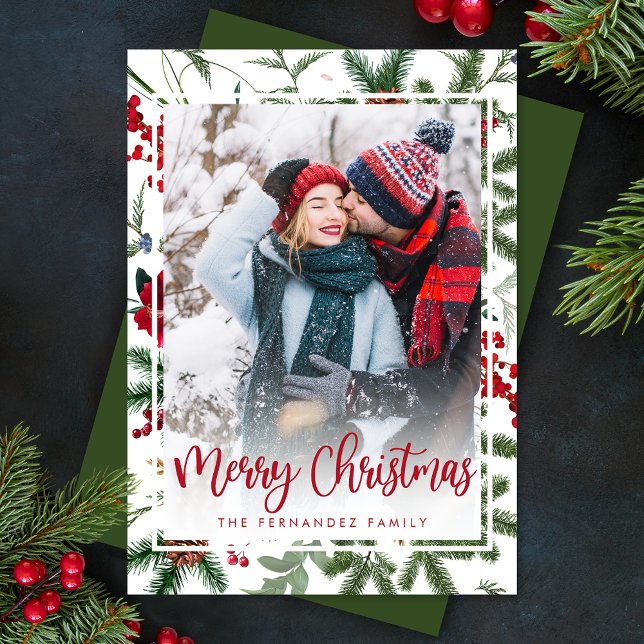 Elegantes botanisches Foto Moderner Urlaub Feiertagskarte (Von Creator hochgeladen)