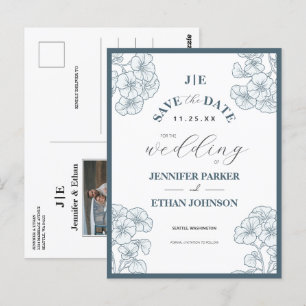 Elegantes botanisches Foto Pansy Save the Date Postkarte