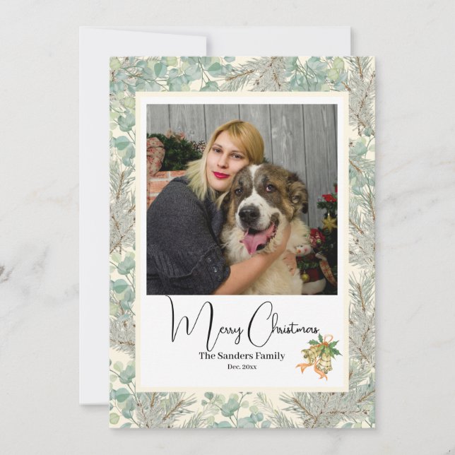 Elegantes botanisches Foto vtg Weihnachtssekt Feiertagskarte (Vorderseite)