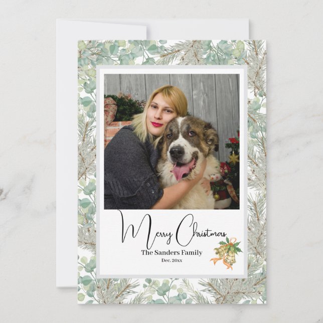 Elegantes botanisches Foto Weihnachten Weiß (Vorderseite)