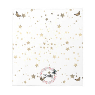 Elegantes botanisches Garten-Blumenmuster Notizblock
