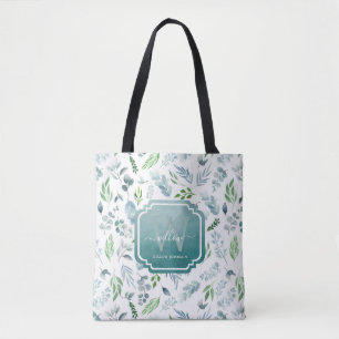 Elegantes Botanisches Greenery Monogramm