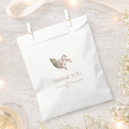 Elegantes botanisches Grün Vintage rustikale Hochz Geschenktütchen