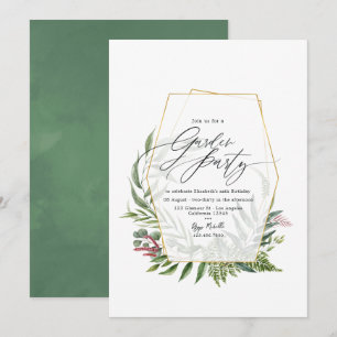 Elegantes Botanisches Herbarium Party Grüne Garten Einladung