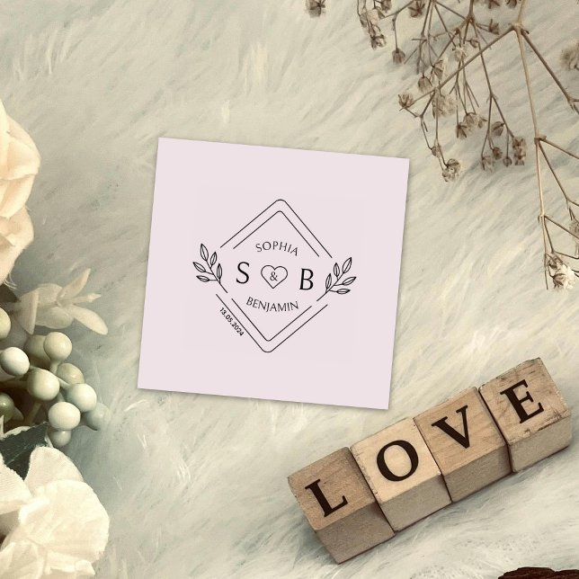 Elegantes Botanisches Hochzeitmonogramm Gummistempel (Von Creator hochgeladen)