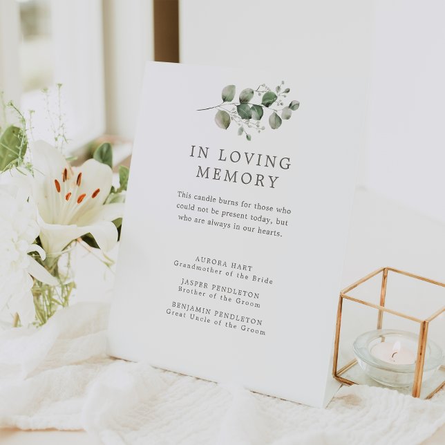 Elegantes Botanisches Hochzeitsdenkmal Sockelschild (Von Creator hochgeladen)