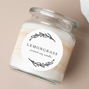 Elegantes botanisches Kranz-Produktlabel Runder Aufkleber