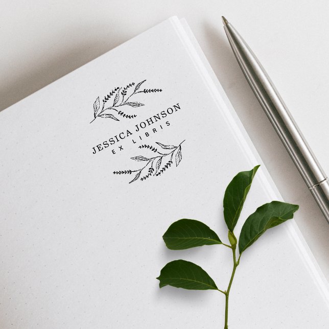 Elegantes Botanisches Lavander Individuelle Name B Gummistempel (Von Creator hochgeladen)