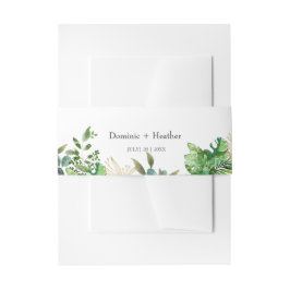 Elegantes botanisches Leaf Einladungsbanderole