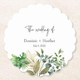 Elegantes botanisches Leaf-Hochzeitsfest Untersetzer