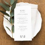 Elegantes Botanisches Leaf Monogramm erste Hochzei Menükarte<br><div class="desc">Elegantes Botanisches Leaf Monogram Initial Wedding Menu</div>