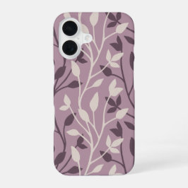 Elegantes Botanisches Lila-Blatt Minimal iPhone 16 Hülle