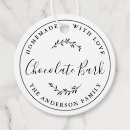 Elegantes botanisches Logo, hausgemachte Backgesch Geschenkanhänger