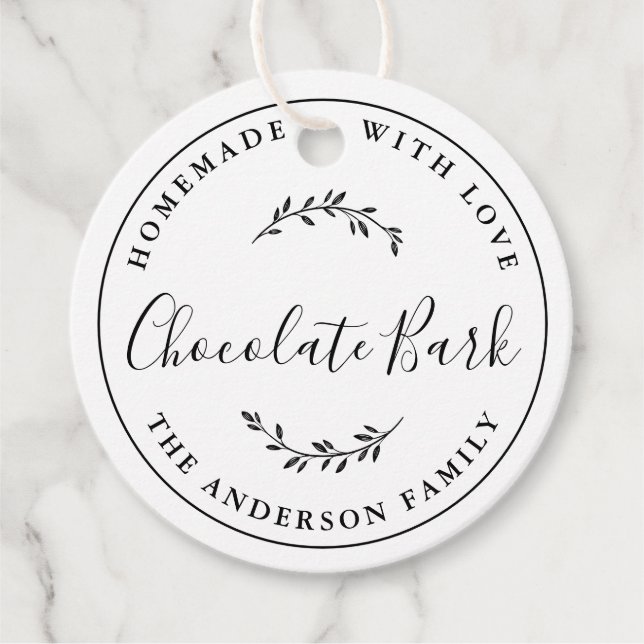 Elegantes botanisches Logo, hausgemachte Backgesch Geschenkanhänger (Vorderseite)