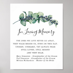 Elegantes botanisches Memorial für Hochzeiten Poster