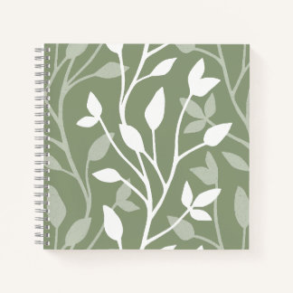 Elegantes botanisches Minimal-Silhouette auf Salbe Notizbuch