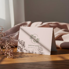 Elegantes Botanisches Monogramm-Logo Floral Wasser Dankeskarte