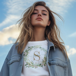 Elegantes botanisches Monogramm mit individuellem T-Shirt