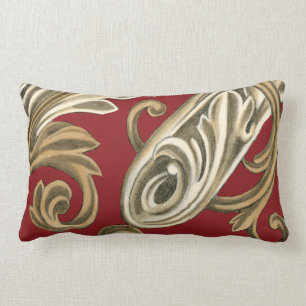 Elegantes botanisches Motiv mit Tan Foliage Lendenkissen