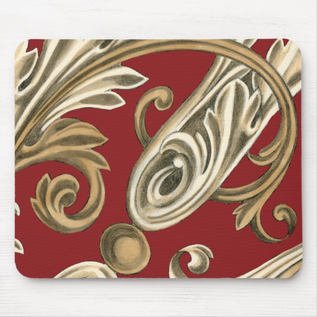 Elegantes botanisches Motiv mit Tan Foliage Mousepad (Vorne)
