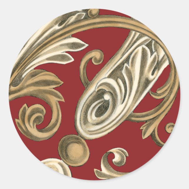 Elegantes botanisches Motiv mit Tan Foliage Runder Aufkleber (Vorderseite)