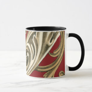 Elegantes botanisches Motiv mit Tan Foliage Tasse