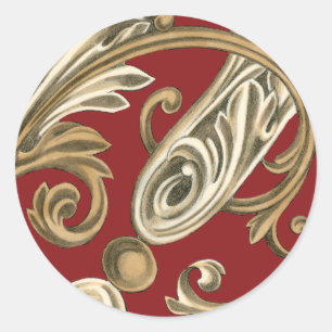 Elegantes botanisches Motiv mit TAN-Laub Runder Aufkleber