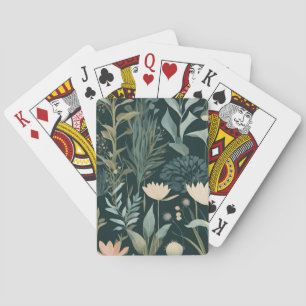Elegantes botanisches Muster einer Wildblumenwiese Spielkarten