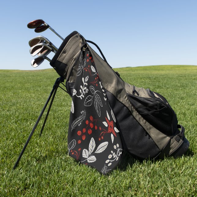 Elegantes botanisches Muster Golfhandtuch (Gras)