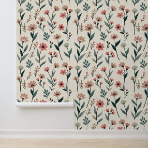 Elegantes botanisches Muster Minimalistisch Tapete