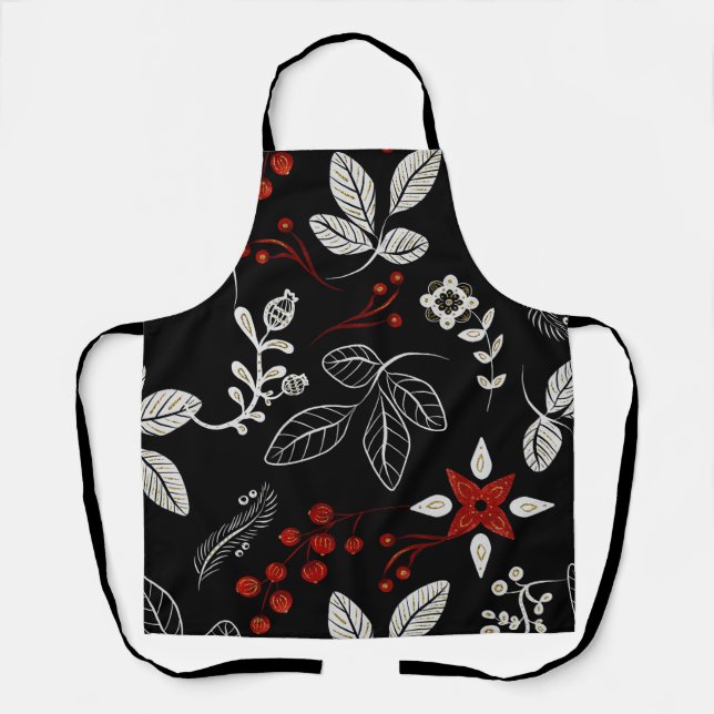 Elegantes botanisches Muster Schürze (Vorderseite)