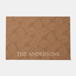 Elegantes Botanisches Muster Terracotta Fußmatte