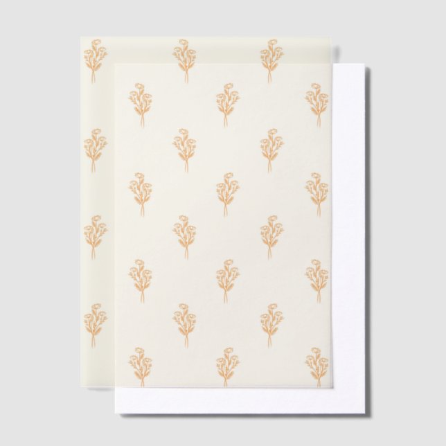 Elegantes botanisches Pfirsichblumenmuster (Versetzt)