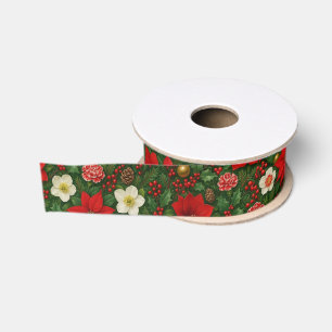 Elegantes botanisches Poinsettien-Blumenkunst-Must Ripsband