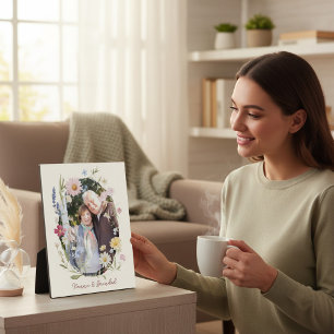 Elegantes Botanisches Porträt Schild Fotoplatte