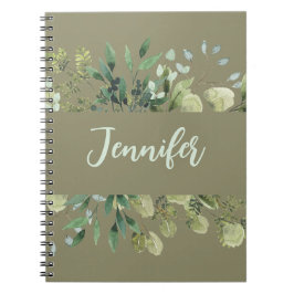 Elegantes botanisches Rahmen Blätter pastellfarben Notizblock