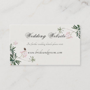 Elegantes botanisches Rosa Blossom Informationen E Begleitkarte