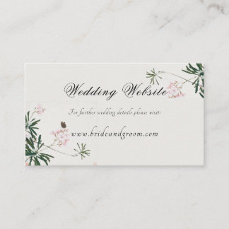 Elegantes botanisches Rosa Blossom Informationen E Begleitkarte