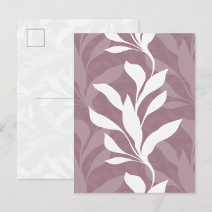 Elegantes botanisches Rosen-Mauve-Laub in Anmut Postkarte