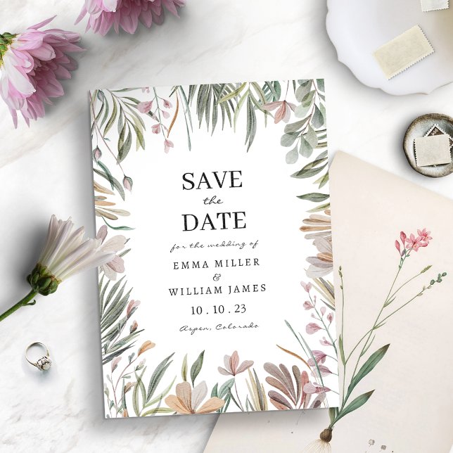 Elegantes botanisches Save the Date (Von Creator hochgeladen)