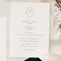 Elegantes botanisches Smaragd-Monogramm zur Hochze