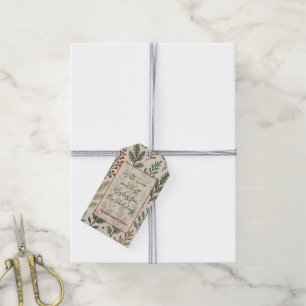 Elegantes botanisches Stechpalmen-Beeren-Blumenmus Geschenkanhänger