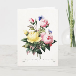 Elegantes Botanisches Vintage-Aquarell-Rosenbouque Karte