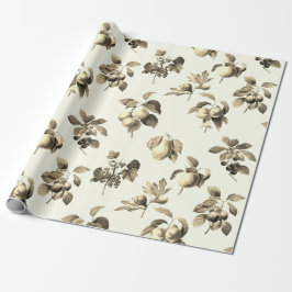 Elegantes botanisches Vintages Fruchtbeige Geschenkpapier