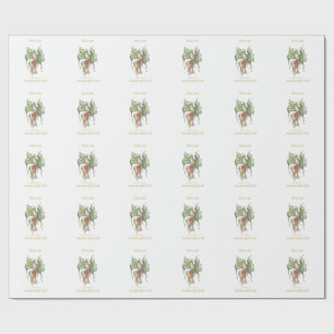 Elegantes botanisches Vogel-Motiv Geschenkpapier