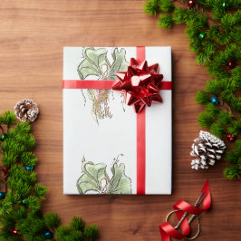 Elegantes botanisches Vogel-Motiv Geschenkpapier