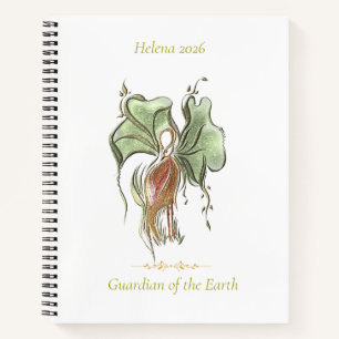 Elegantes botanisches Vogel-Motiv Notizbuch