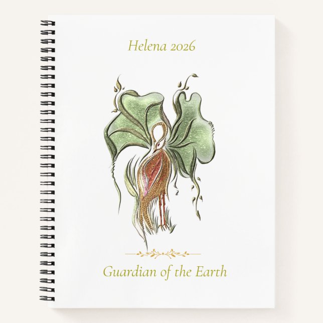 Elegantes botanisches Vogel-Motiv  Notizbuch (Vorderseite)