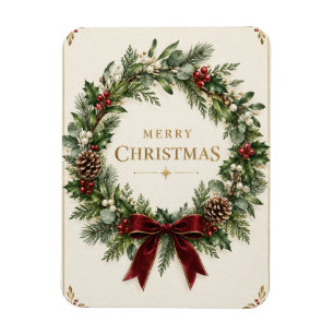 Elegantes botanisches Weihnachten, Vintage-Grün Magnet